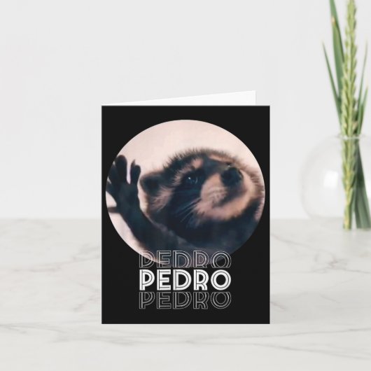 Pedro Racoon Dans Populaire Internet Meme Mapache Kaart (Voorkant)