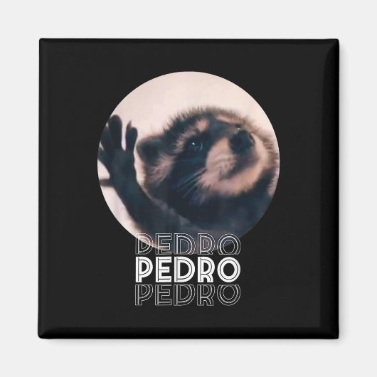 Pedro Racoon Dans Populaire Internet Meme Mapache  Magneet (Voorkant)