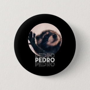 Pedro Racoon Dans Populaire Internet Meme Mapache  Ronde Button 5,7 Cm