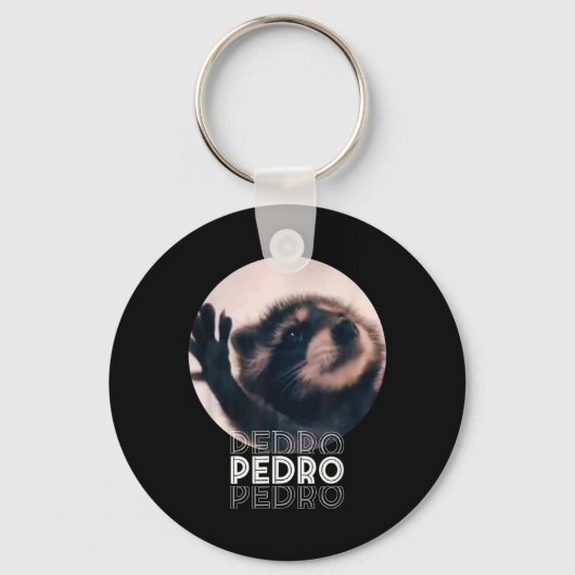 Pedro Racoon Dans Populaire Internet Meme Mapache Sleutelhanger (Voorkant)