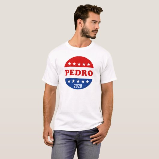 Pedro Stemming Button 2020 Verkiezingen T-shirt (Voorkant volledig)
