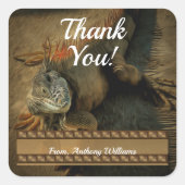 Pedro the Iguana Dank u wel 0768 Vierkante Sticker (Voorkant)