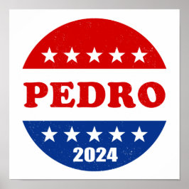Pedro Voter Button 2024 Verkiezingen Poster