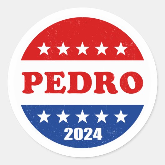 Pedro Voter Button 2024 Verkiezingen Ronde Sticker (Voorkant)