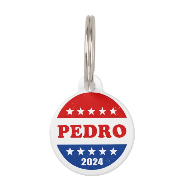Pedro Voter Button 2024 Verkiezingen Verenigde Sta Huisdierpenning (Voorkant)