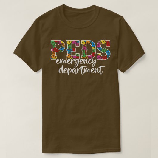PEDS Emergency Department Doctor RN ER Pediatric E T-shirt (Design voorkant)