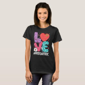 Peds Neurse Heart Stethoscoop Pediatrische verplee T-shirt (Voorkant volledig)