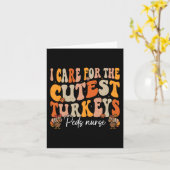 Peds Neurse Thanksgiving Cutest Turkeys Retro Herf Kaart (Gele Bloem)