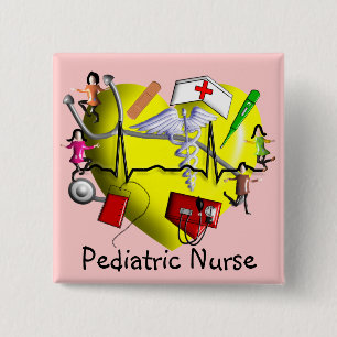 Peds Nurse Gifts-Schattig 3D Graphic ARt Vierkante Button 5,1 Cm