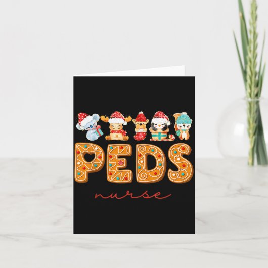 Peds Nurse Gingerbread Christmas Pediatric Nurse H Kaart (Voorkant)