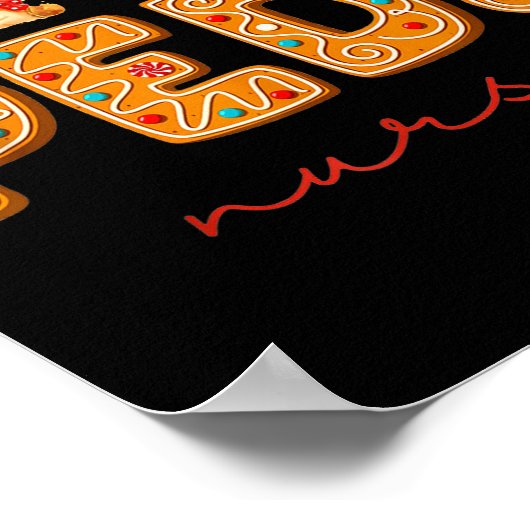 Peds Nurse Gingerbread Christmas Pediatric Nurse H Poster (Hoek)