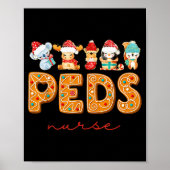 Peds Nurse Gingerbread Christmas Pediatric Nurse H Poster (Voorkant)