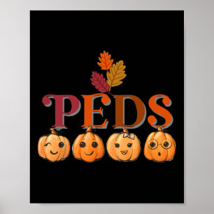 Peds Schattigee Pompoen Herfst Thanksgiving Pediat Poster