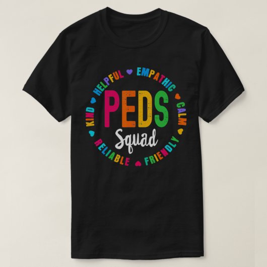 PEDS Squad Pediatrische Crew Nurse Occupational Th T-shirt (Design voorkant)