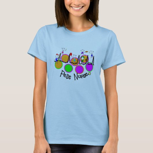 peds verpleegster 5 kinderen met QRS-ontwerp T-shirt (Voorkant)