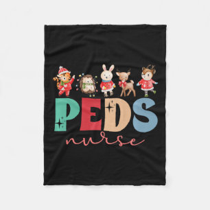 Peds Verpleegster Kerstmis Kinderverpleegster Kers Fleece Deken