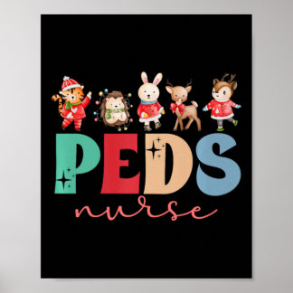 Peds Verpleegster Kerstmis Kinderverpleegster Kers Poster