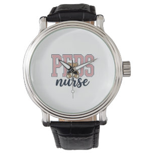 Peds Verpleegster Teddy Beer Vintage Shirt Ontwerp Horloge