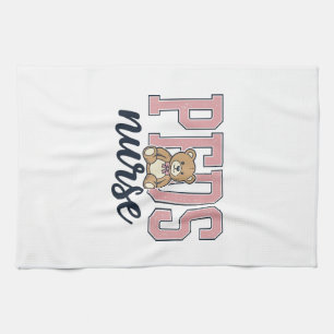 Peds Verpleegster Teddybeer Vintage T-shirt ontwer Theedoek