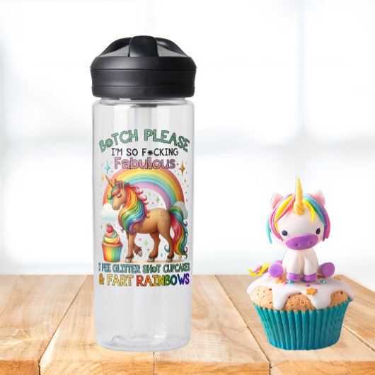 Pee Glitter, Cupcakes, Scheten & Regenbogen Waterfles