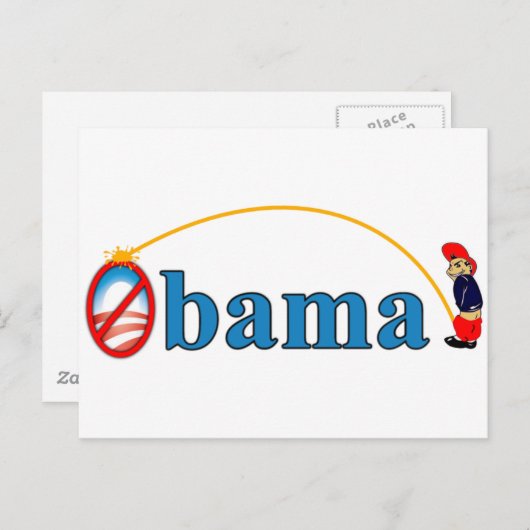 Pee over Obama Briefkaart (Voorkant / Achterkant)