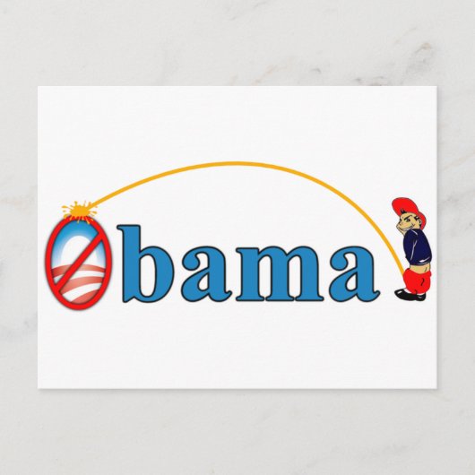 Pee over Obama Briefkaart (Voorkant)