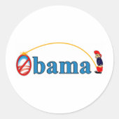 Pee over Obama Ronde Sticker (Voorkant)