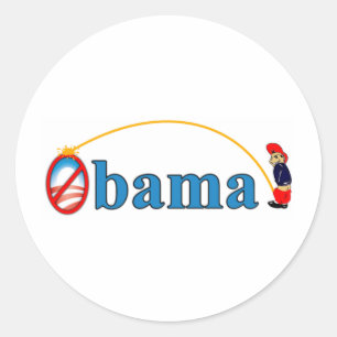 Pee over Obama Ronde Sticker