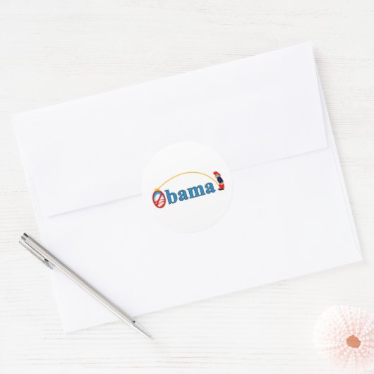 Pee over Obama Ronde Sticker (Envelop)