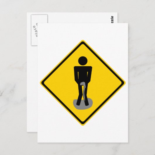 Pee Pants Road Sign. Briefkaart (Voorkant / Achterkant)
