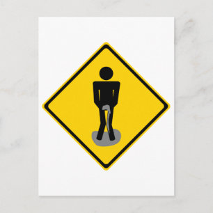 Pee Pants Road Sign. Briefkaart