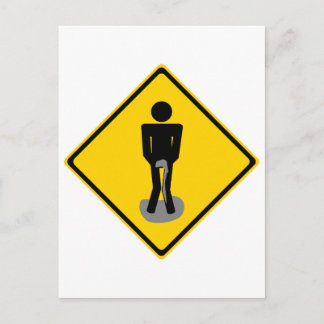 Pee Pants Road Sign. Briefkaart