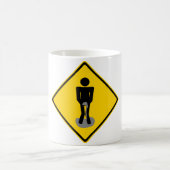Pee Pants Road Sign. Koffiemok (Center)