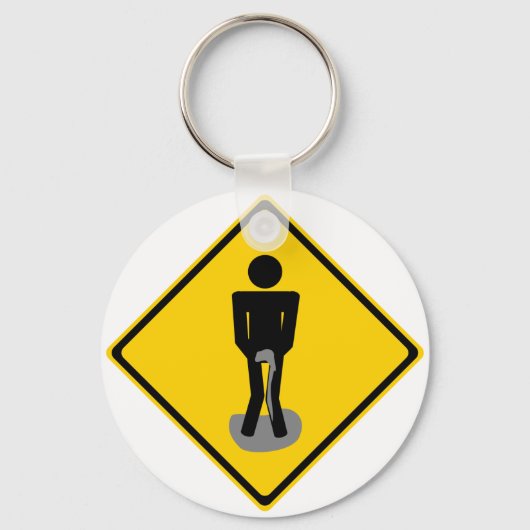 Pee Pants Road Sign Sleutelhanger (Voorkant)