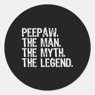 Pee-paw Het Man De mythe De legende Bunnyaw Funny Ronde Sticker