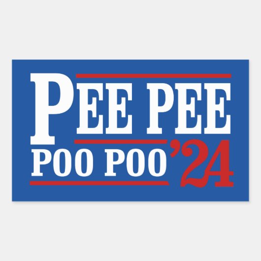 Pee Pee Poo Poo 2024 Rechthoekige Sticker (Voorkant)