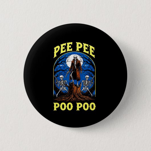 Pee Pee Poo Poo Grappig Skelet Halloween Ronde Button 5,7 Cm (Voorkant)