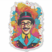 Pee Wee Herman Oval Sticker (Voorkant)