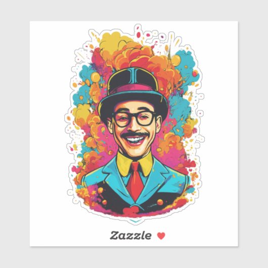 Pee Wee Herman Oval Sticker (Vel)