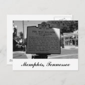 Pee Wee Saloon Historische Marker Memphis Tennesse Briefkaart (Voorkant / Achterkant)