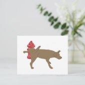 Peeing Dog Briefkaart (Staand voorkant)