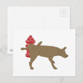 Peeing Dog Briefkaart (Voorkant / Achterkant)