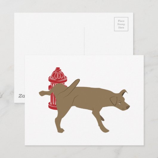 Peeing Dog Briefkaart (Voorkant / Achterkant)