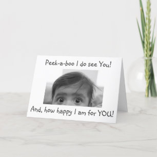 PEEK-A-BOO BABY **GOEDKEURING GEFELICITEERD** KAART