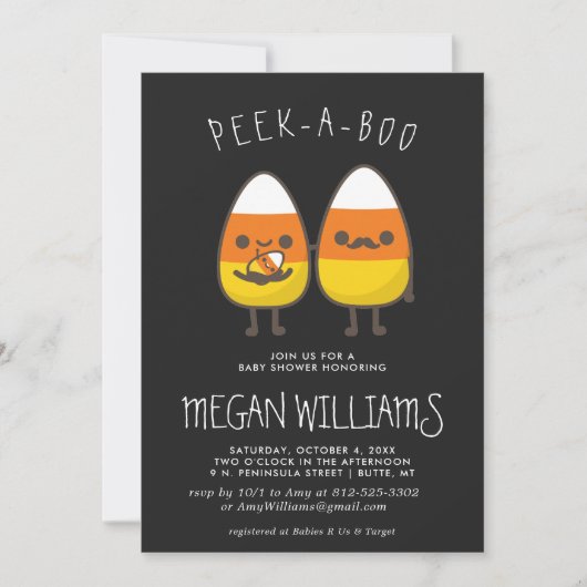 Peek-A-Boo | Baby shower Candy Corn (Voorkant)
