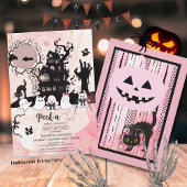 Peek a Boo Baby shower Invitation - Spooky House Kaart