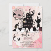 Peek a Boo Baby shower Invitation - Spooky House Kaart (Voorkant)