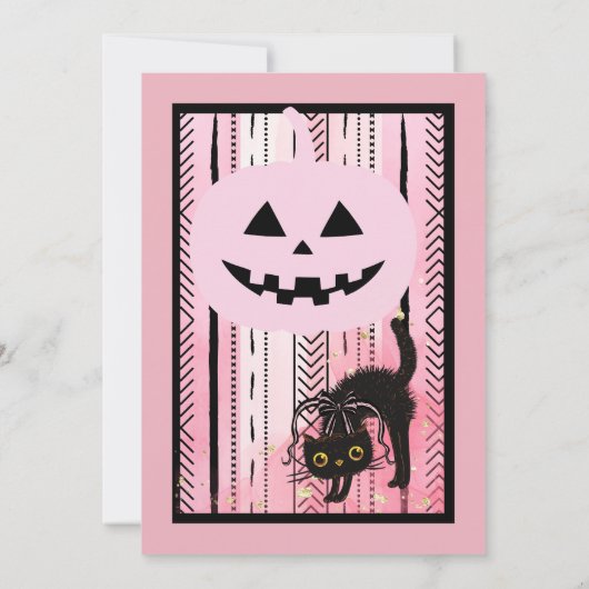 Peek a Boo Baby shower Invitation - Spooky House Kaart (Achterkant)