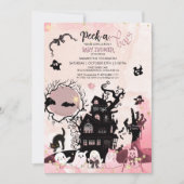Peek a Boo Baby shower Invitation, Whimsical Ghost Kaart (Voorkant)