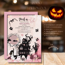 Peek a Boo Baby shower Invitation, Whimsical Ghost